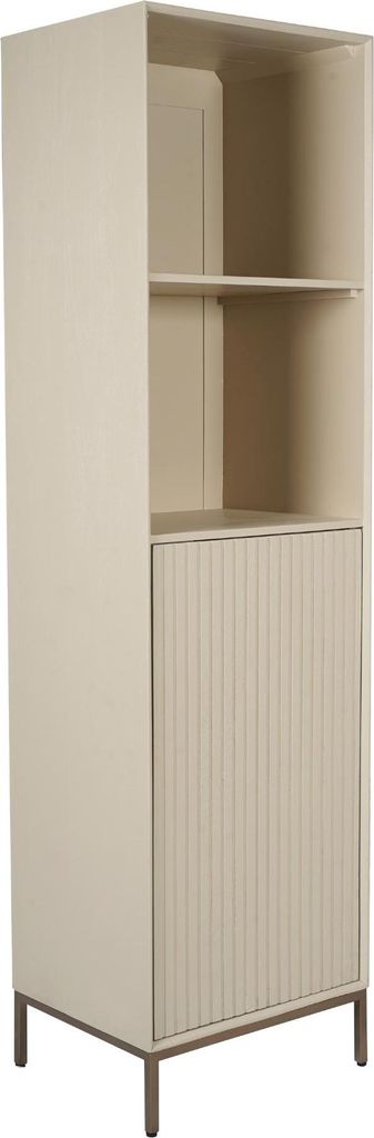 Bücherregal Dimora Mangoholz Sand Metallrahmen Bronze Lamellentür 55x45x200 cm, Masse:55 cm X 45 cm