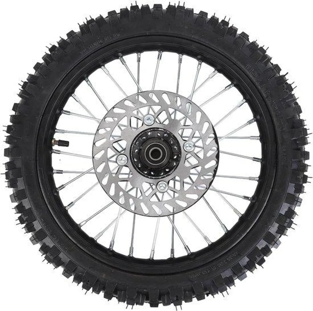 Montage roue avant 14" cross avec pneu à chambre et axe de 15 mm