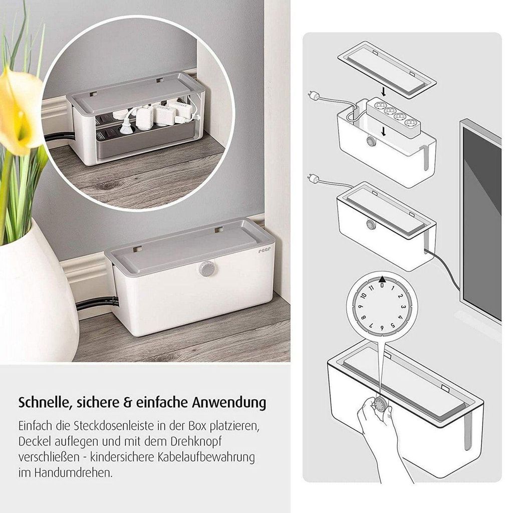 Reer 78020 CableGuard kabelbox - Kindveilig kabelmanagement Productafbeelding 