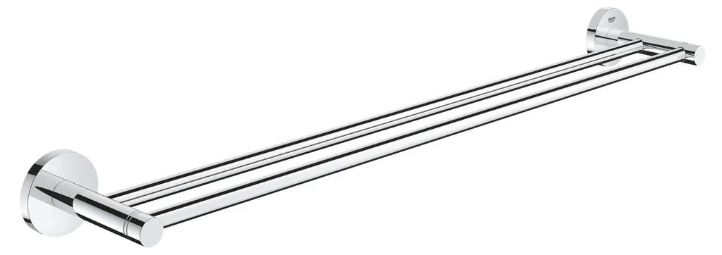 Aménager sa salle de bain : Porte-serviettes double 600 mm chrome et métal