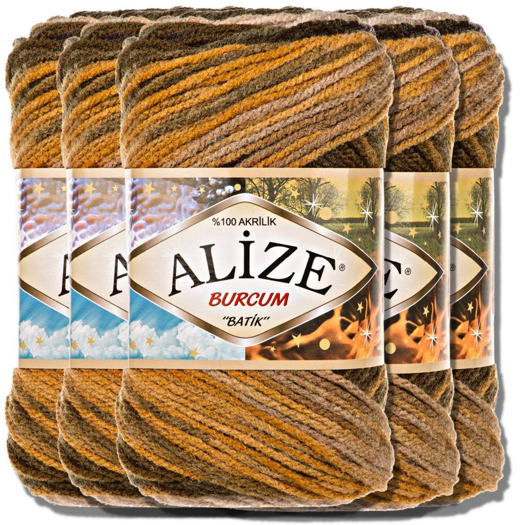 Alize 5x 100g Burcum Batik Wolle mit Farbverlauf, Häkeln, Produktbild 