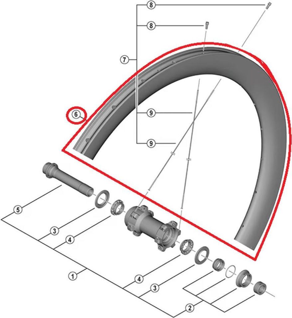 SHIMANO RIM FOR COMPLETE WHEEL WH-R8170-C60-TL Frontfelge - 12MM
