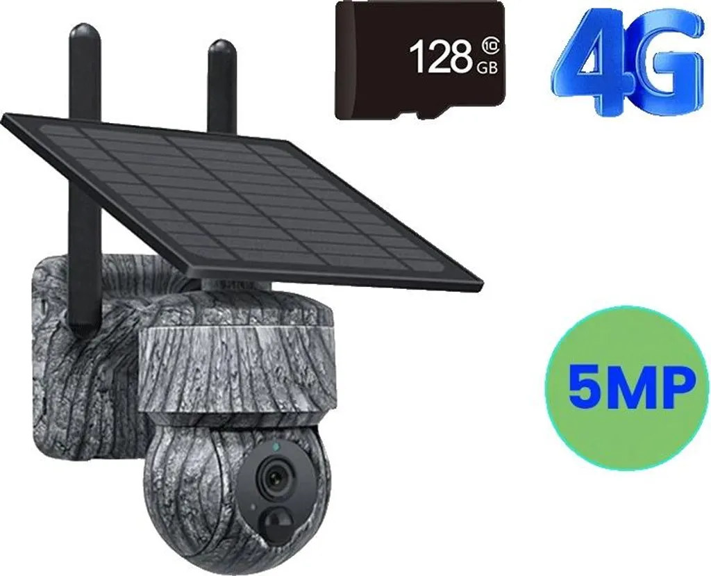 Surveillance site isolé caméra solaire 4G 5MP pour chantier et jardin