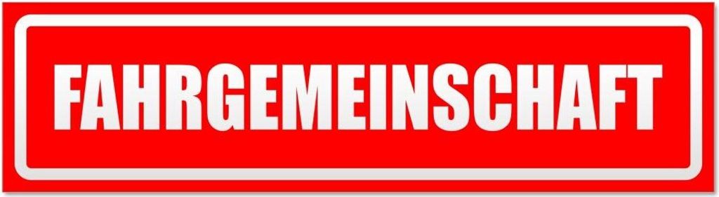 Kiwistar - Autoaufkleber - Rot - 30 x 8 cm - Fahrgemeinschaft invertiert - Hinweis Aufkleber Sticker für Auto, Kfz, Fahrrad, PKW, LKW