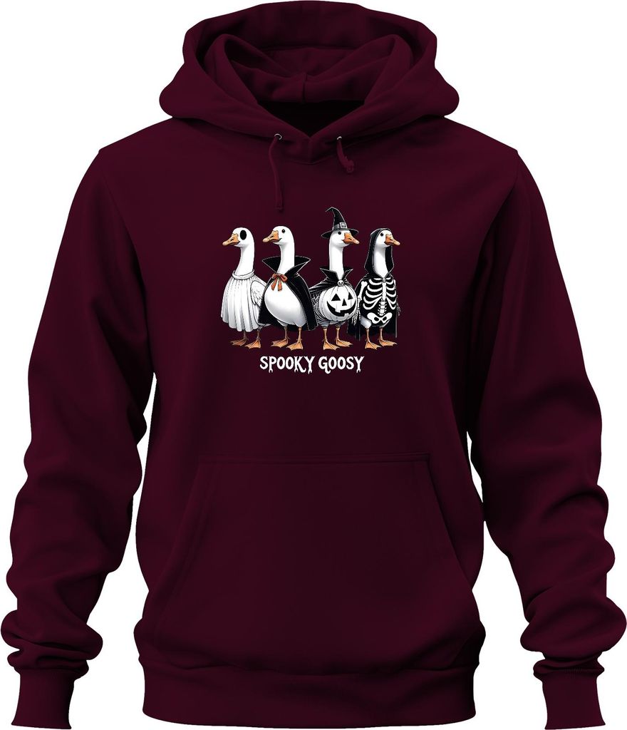 Spooky Goosy Halloween Gänse lustig gruselig Kürbis Gans Hexe Uni Hoodie Kapuzenpullover, Burgundy, 3XL