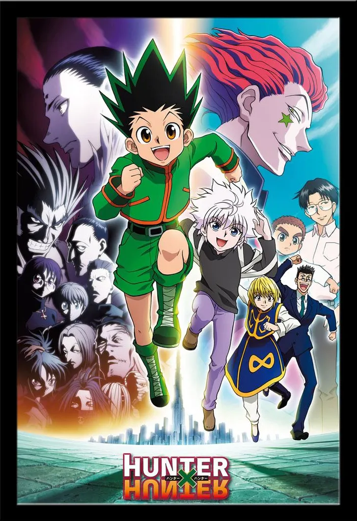 Affiche Hunter X Hunter avec cadre amovible Shinsuke® en bois MDF noir