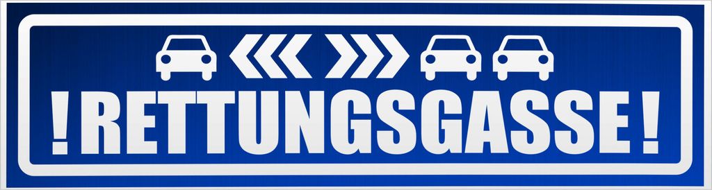 Kiwistar Rettungsgasse mit Autos invertiert Magnetschild Schild magnetisch - 60cm Blau - reflektierend - Magnetfolie für Auto PKW Kfz