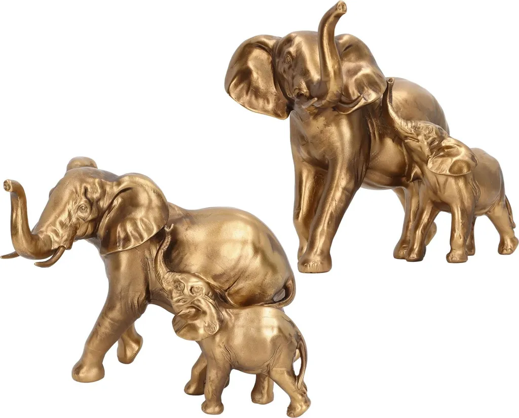 Figurines Éléphants Décoratives, Finition Artisanale pour le Bureau