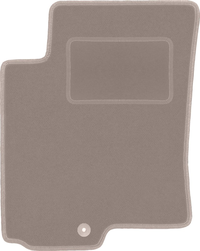 Fahrerfußmatte Velours beige passend für Hyundai Accent MC (2005-2011, Schrägheck, Limousine) – mit Befestigungen – passgenau