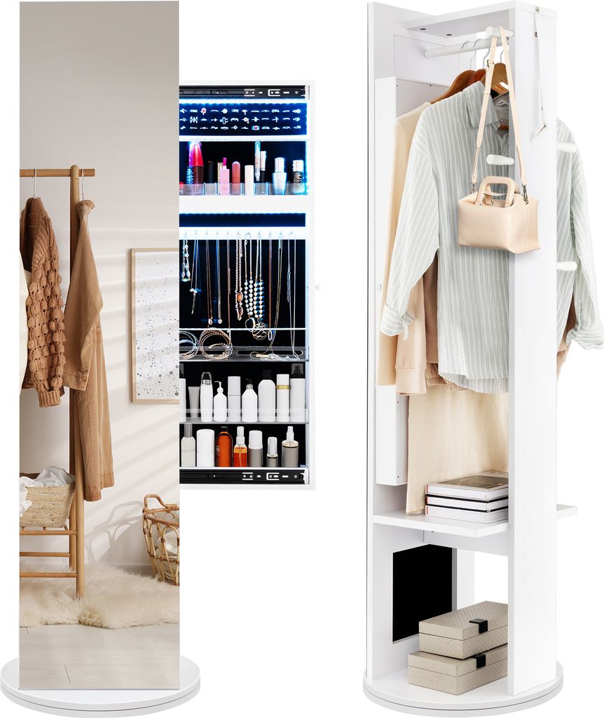 COSTWAY Armoire à bijoux avec miroir, armoire à glace Image du produit 