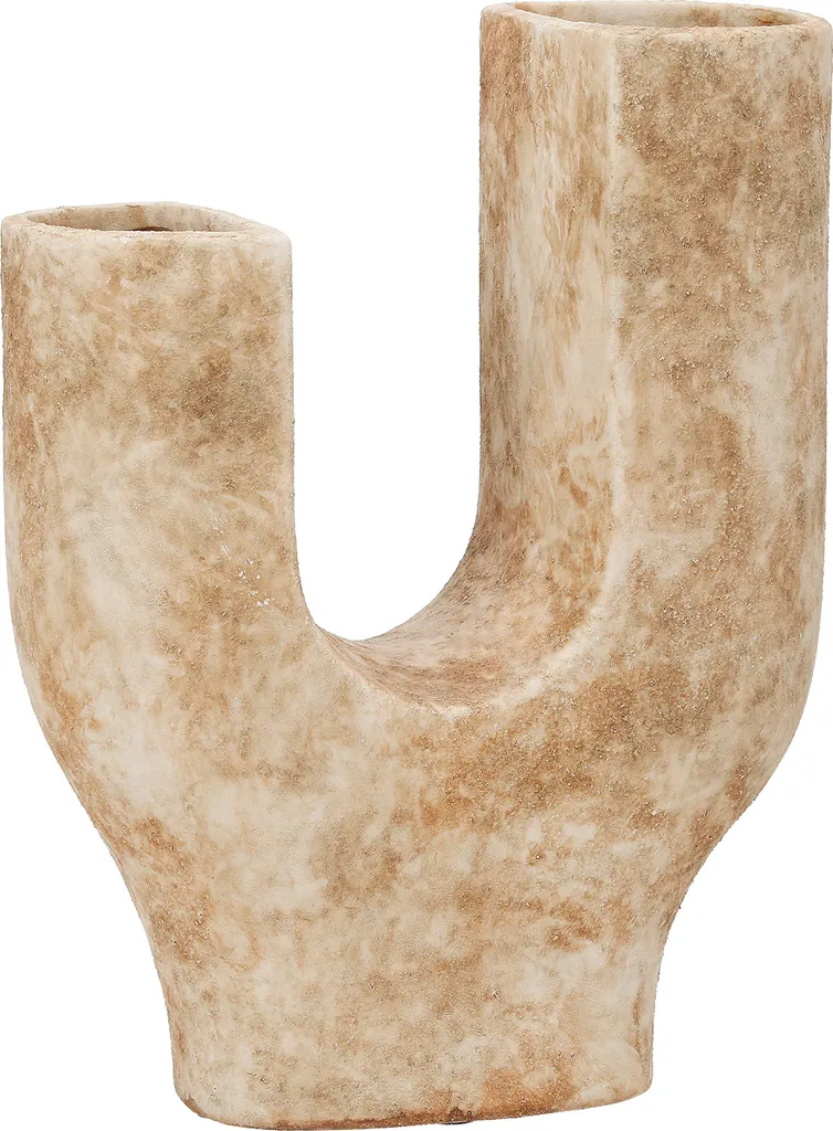 Gilde Vase Remina en Céramique Marron Clair L19 x H25 cm - Lot de 2