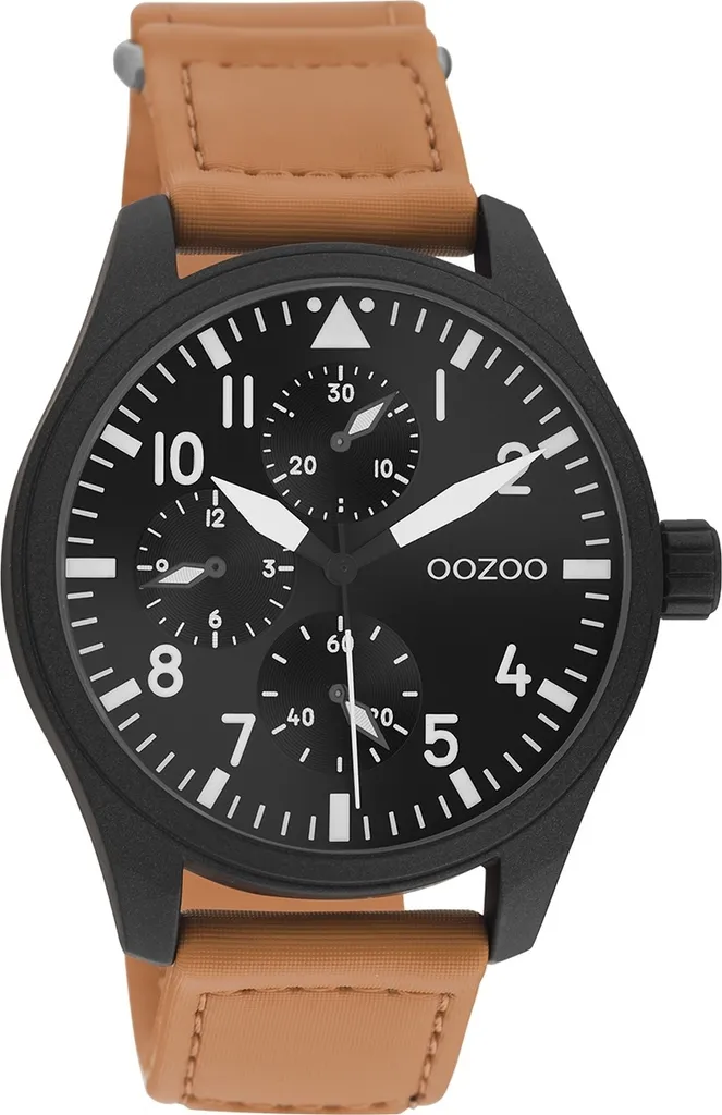 Montre Oozoo Timepieces UOC11007 Homme Bracelet Cuir Orange Analogique