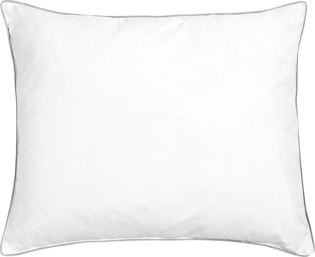 BELIANI Kopfkissen Weiß Baumwollbezug 50 x 60 cm Niedrig mit Mikrofaser- und Polyester-Füllung Rechteckig Weich Bettkissen für Allergiker Geeignet