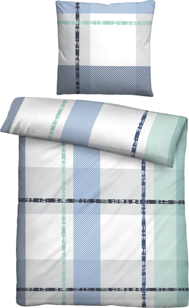 Castell Bettwäsche blau-mint 1x 155x220 cm + 1x 80x80 cm