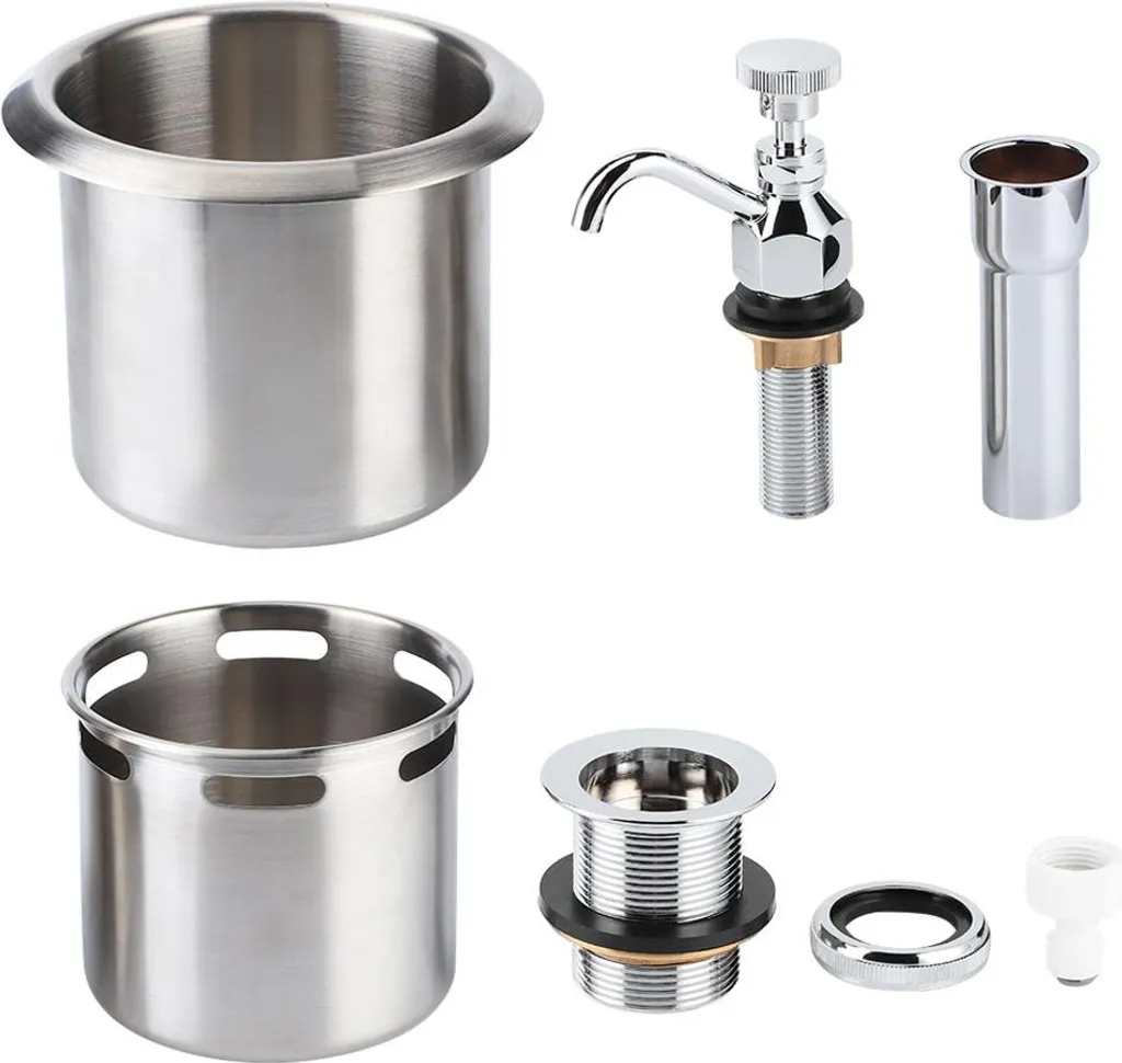 Évier de cuisine professionnel en inox 304 avec mitigeur et accessoires