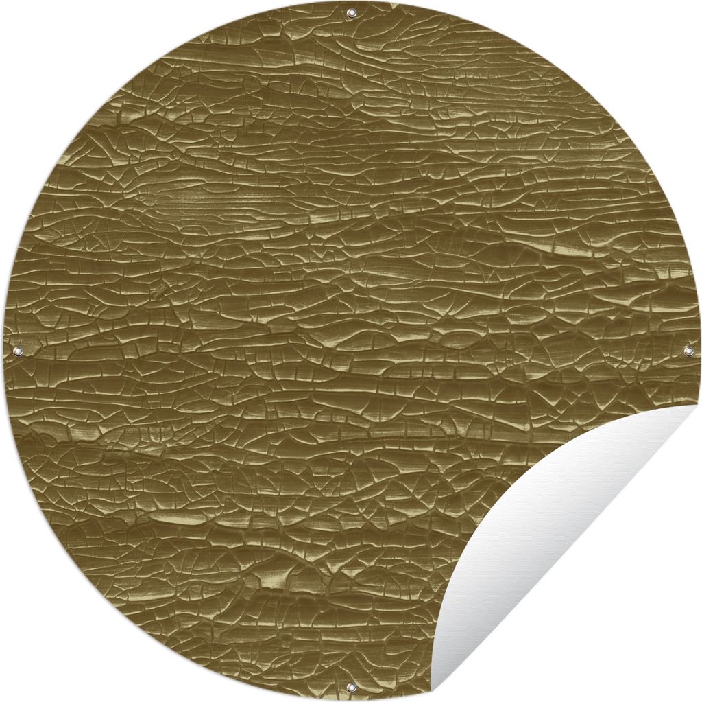 MuchoWow Gartenposter Outdoor-Poster Rund Gold - Farbe - Abstrakt Ø 150 cm Gartendeko Rundes Poster draußen