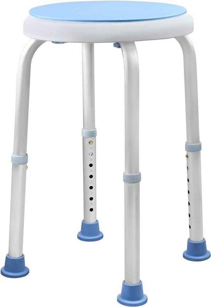 Toiletstuhl für Senioren, Höhenverstellung 37-53 cm, antislipbeschuh, 360° drehbar, Typ 1.