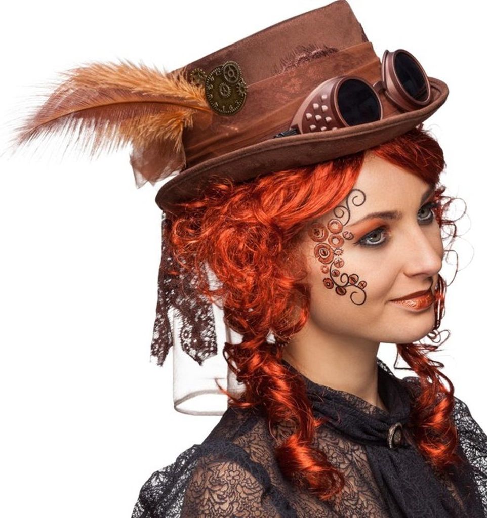 Gothic Zylinder Steampunk Hut braun Produktbild 