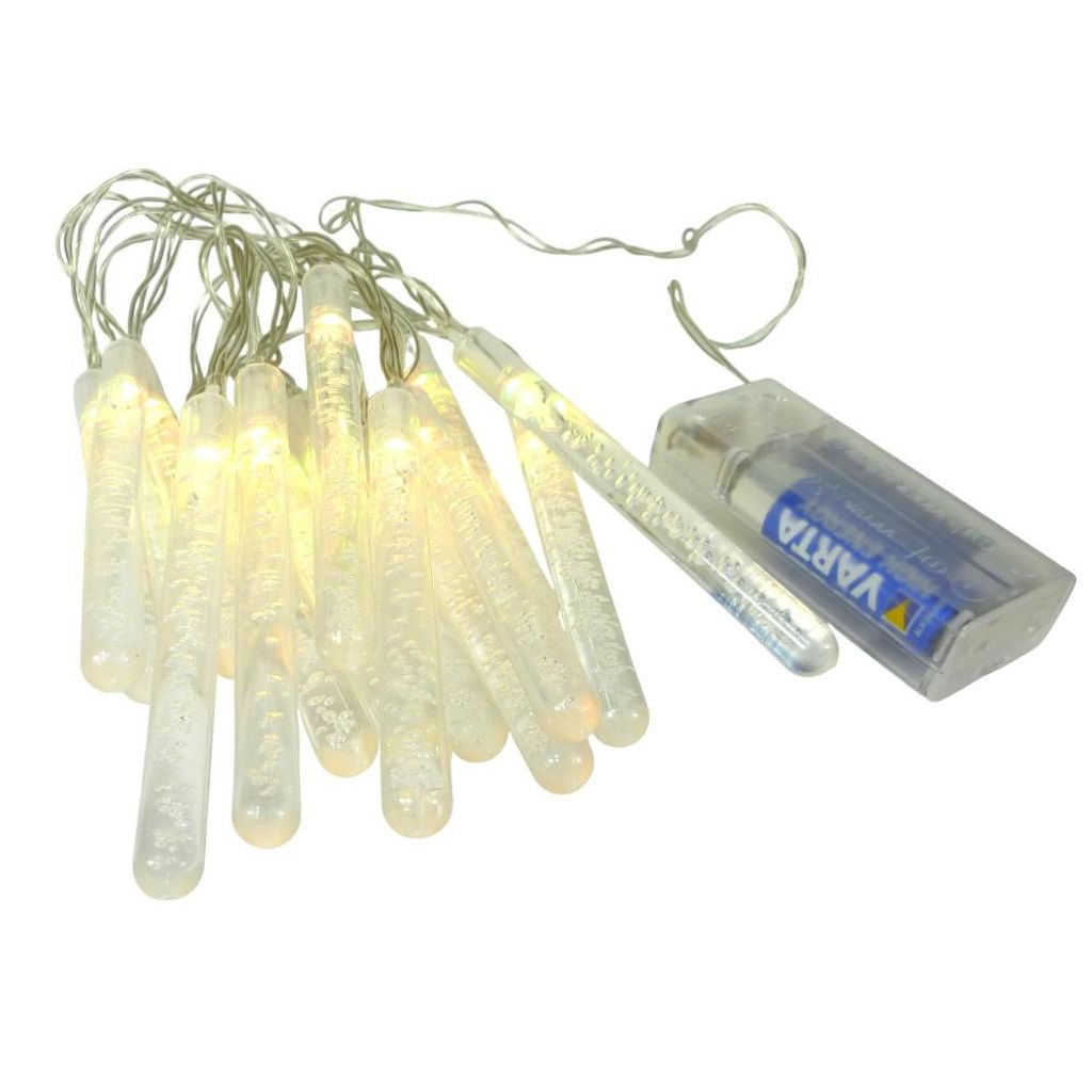 LED Lichterkette BUBBLE 15 flammig batteriebetrieben Weihnachtsbeleuchtung : Warmweiß