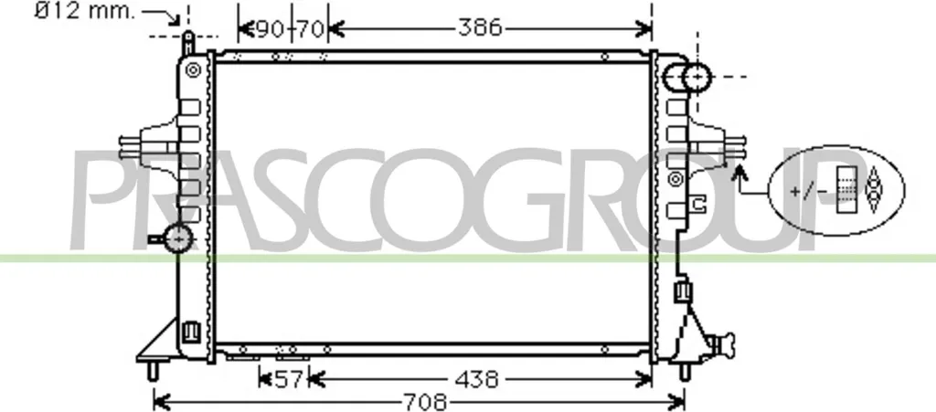 Radiateur PRASCO OP017R001 pour Astra G et Zafira A OE 09119484