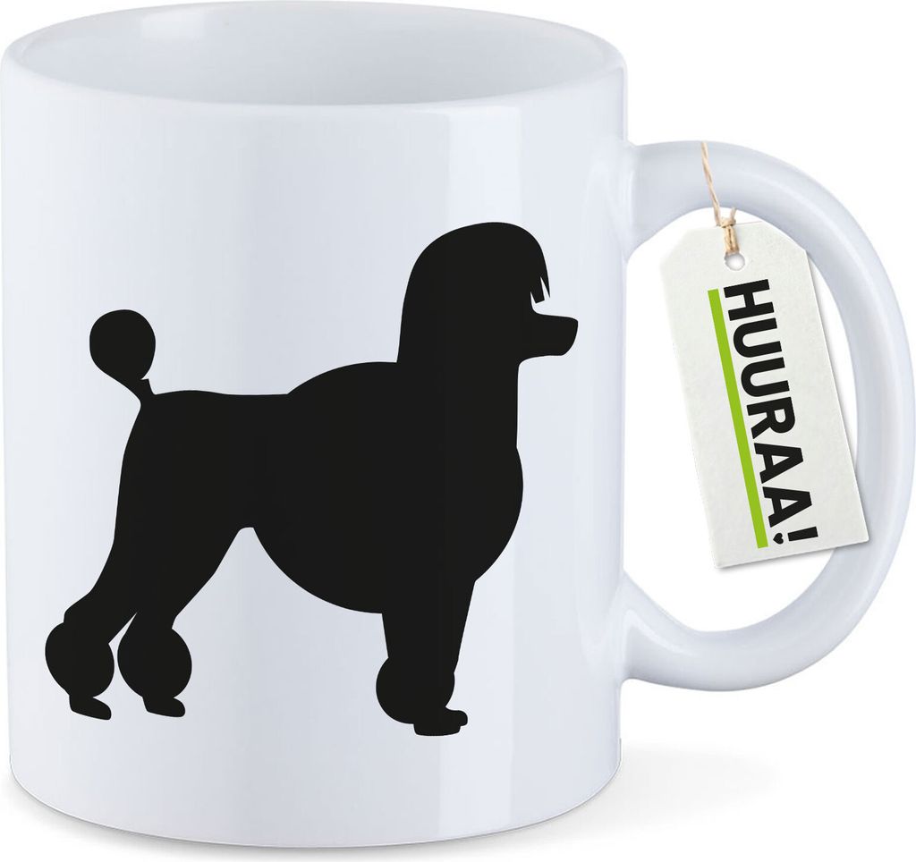 Huuraa Kaffeetasse Pudel Silhouette 330ml Weiß Keramik Kaffeebecher Geschenkidee