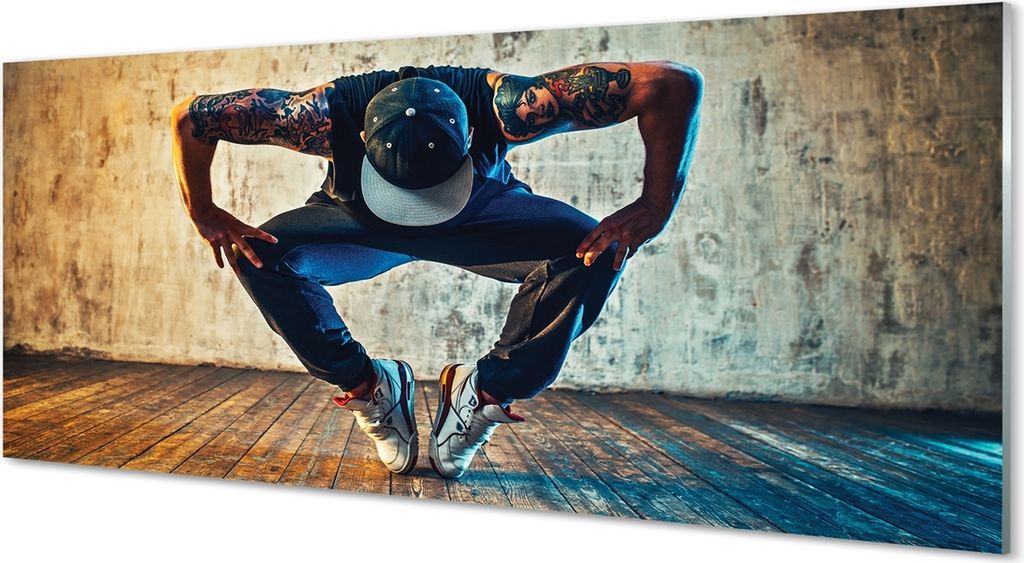 Glasbilder 125x50 Wandkunst Männlicher Hip-Hop
