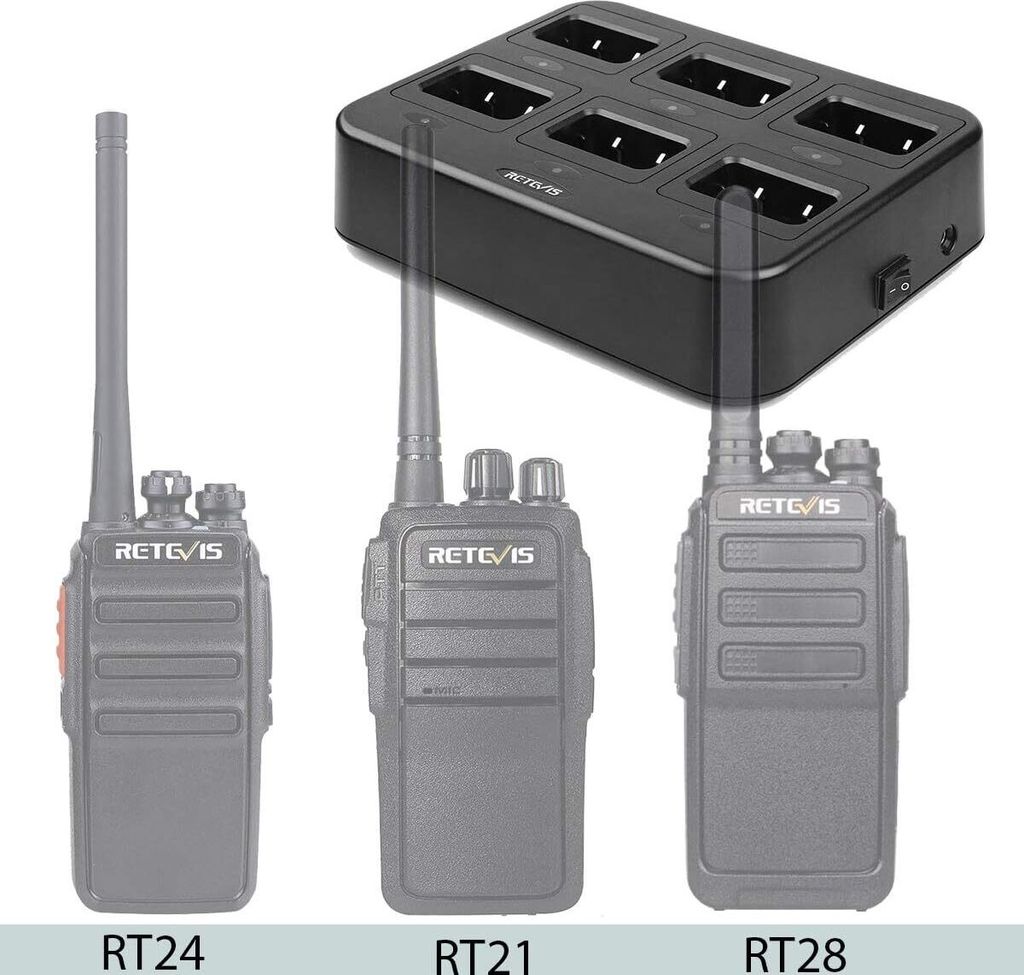 Retevis Walkie Talkie RT24 RT28 RT24V RT21 6-Way Charger Image du produit 
