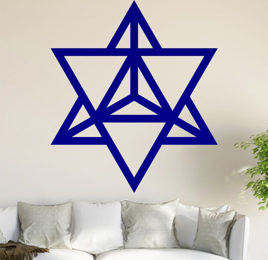 Merkaba Wandtattoo in 6 Größen - Wandaufkleber Wall Sticker - Dekoration, Küche, Wohnzimmer, Schlafzimmer, Badezimmer