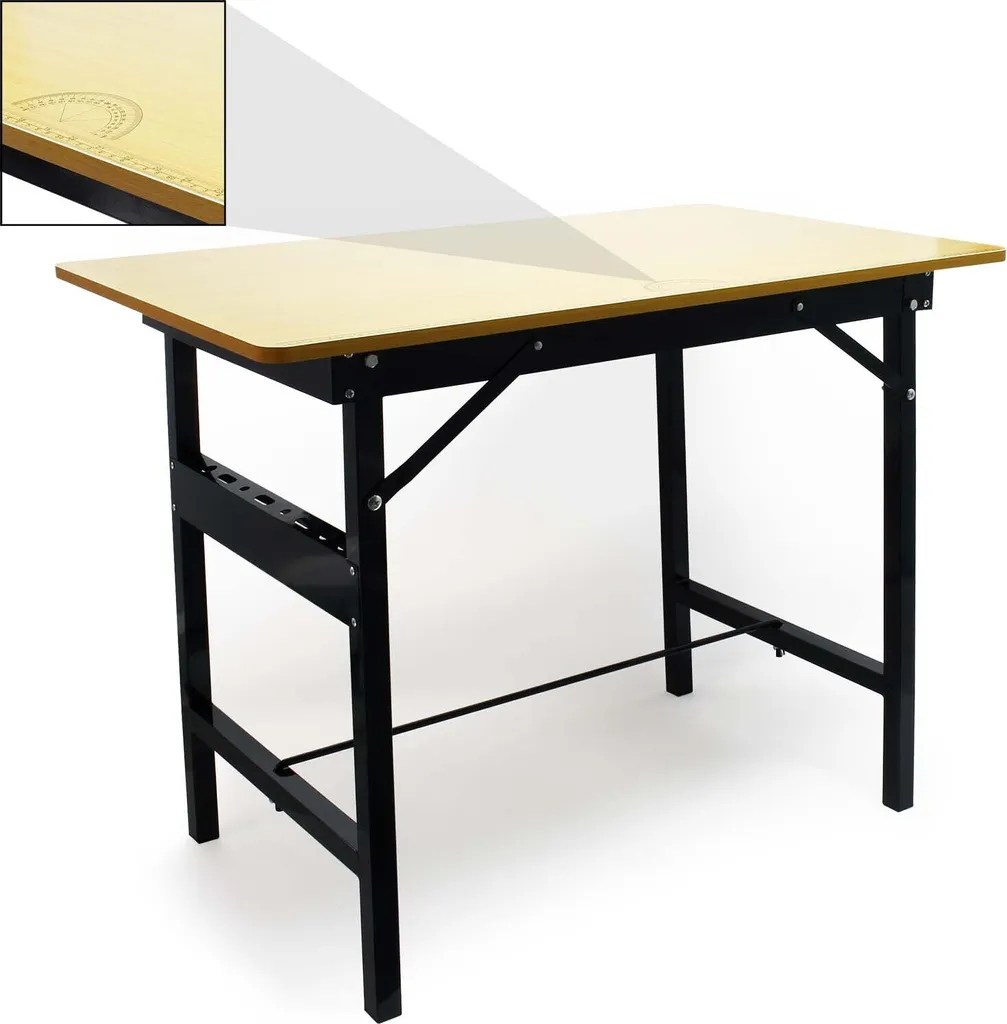 Wiltec Table de Travail Pliable 150kg en Acier et MDF 100x60cm