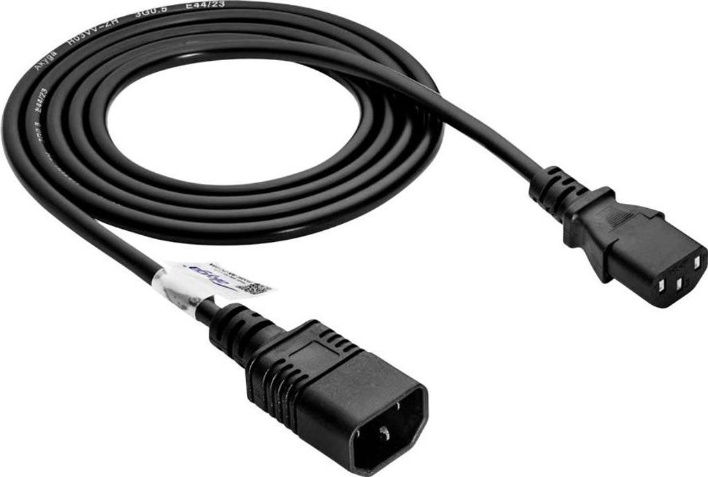 AKYGA Strom-Verlängerungskabel AK-PC-03C 3-poliges Kabel für Computer C13 / C14 1,8 m