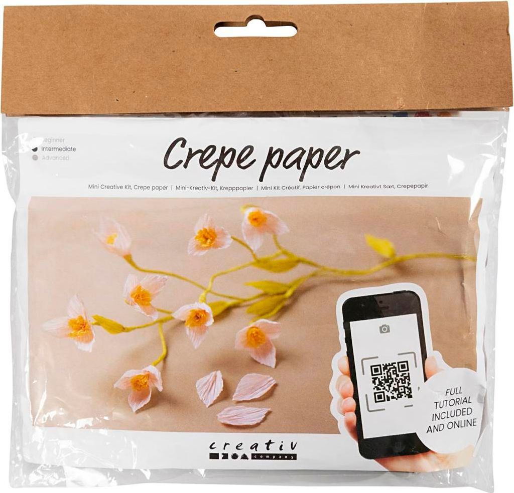 Creativ Company Mini-Hobby-Set Krepppapier, Kirschzweig, Kreppverhältnis: 180 %, 1 Box