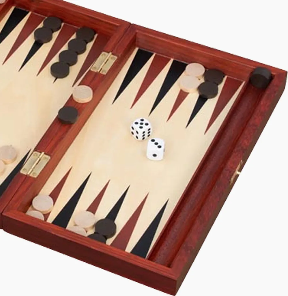 Jeu de Backgammon en bois Goki - Mallette de voyage classique 38 cm - 5
