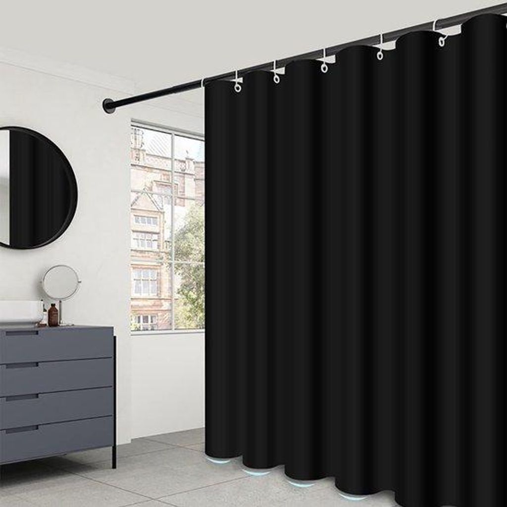 Wasserabweisendes Stoffbadgitter, Hotelqualität, Anti-Resten, 180 x 180cm, maschinell wasbar, schwarz