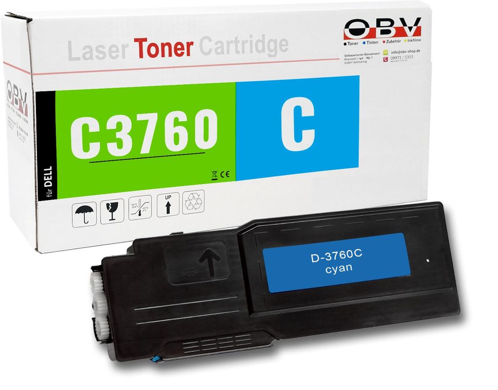 Dell C3760 kompatibler Toner Cyan - C3760 C3760dn C3760dnf C3760n C3765dnf MFP
