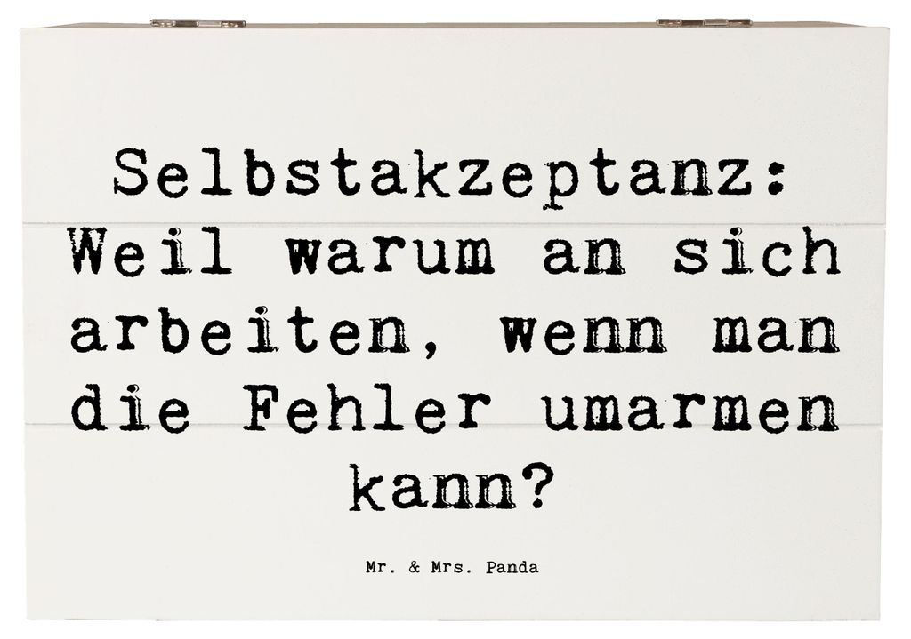 Mr. & Mrs. Panda Box Spruch Selbstakzeptanz Umarmen 22 x 15 cm - Weiß - Geschenk, Einzigartigkeit, truhe holz, schmuckbox, Erinnerungsbox, Geschen...