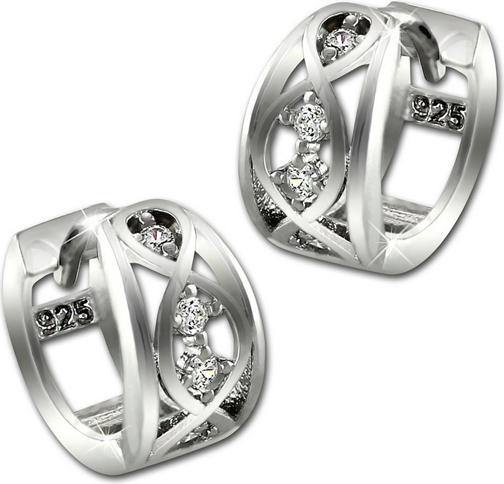 SilberDream Damen Ohrringe Ranke Zirkonia weiß Creolen 925 Silber hochwertiger Marken-Schmuck ideal als Geschenkidee für Geburtstag Hochzeit D2SD...