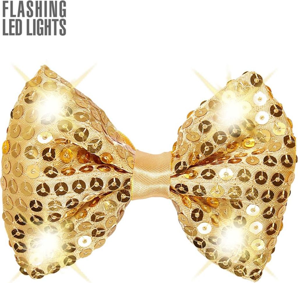 Goldene LED-Licht Kostüm-Fliege als Verkleidungszubehör Produktbild 