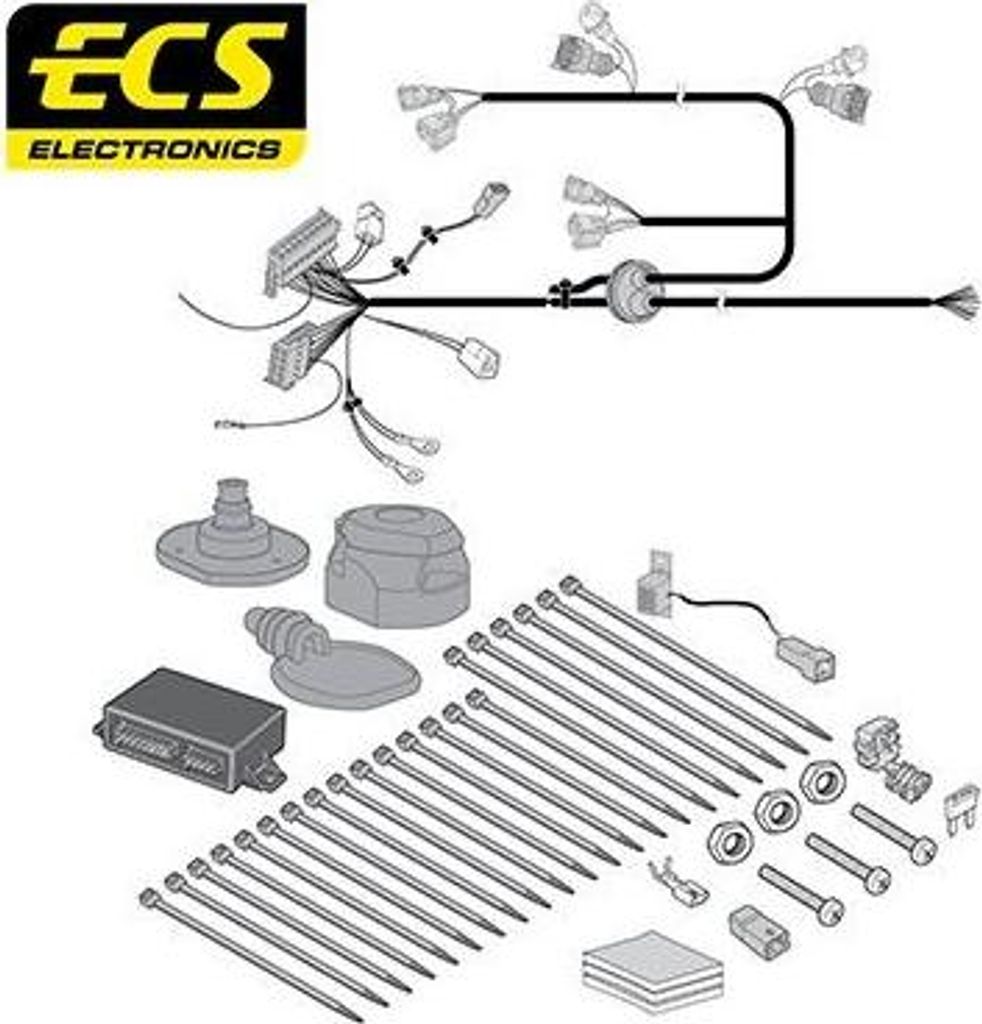 ECS MZ-029-BL Elektrosatz Anhängerkupplung E-Satz für MAZDA 2 Schrägheck (DE, DH3) Anhängevorrichtung