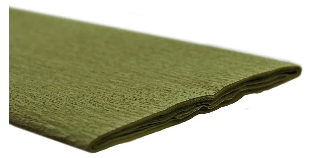 Werola 12061142 Papier Crépon 50x250 cm Vert Olive - Lot de 10 Rouleaux