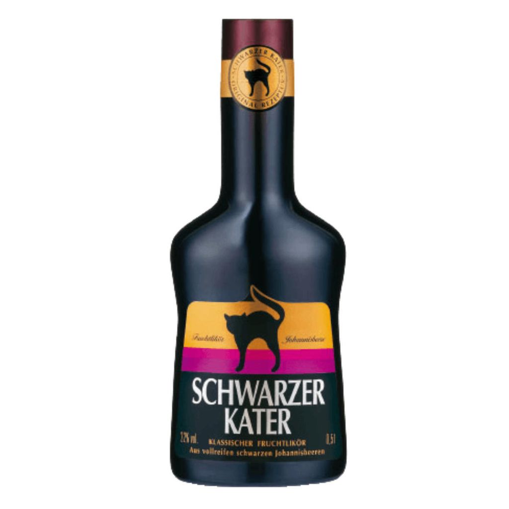 A bottle of Schwarzer Kater liqueur.