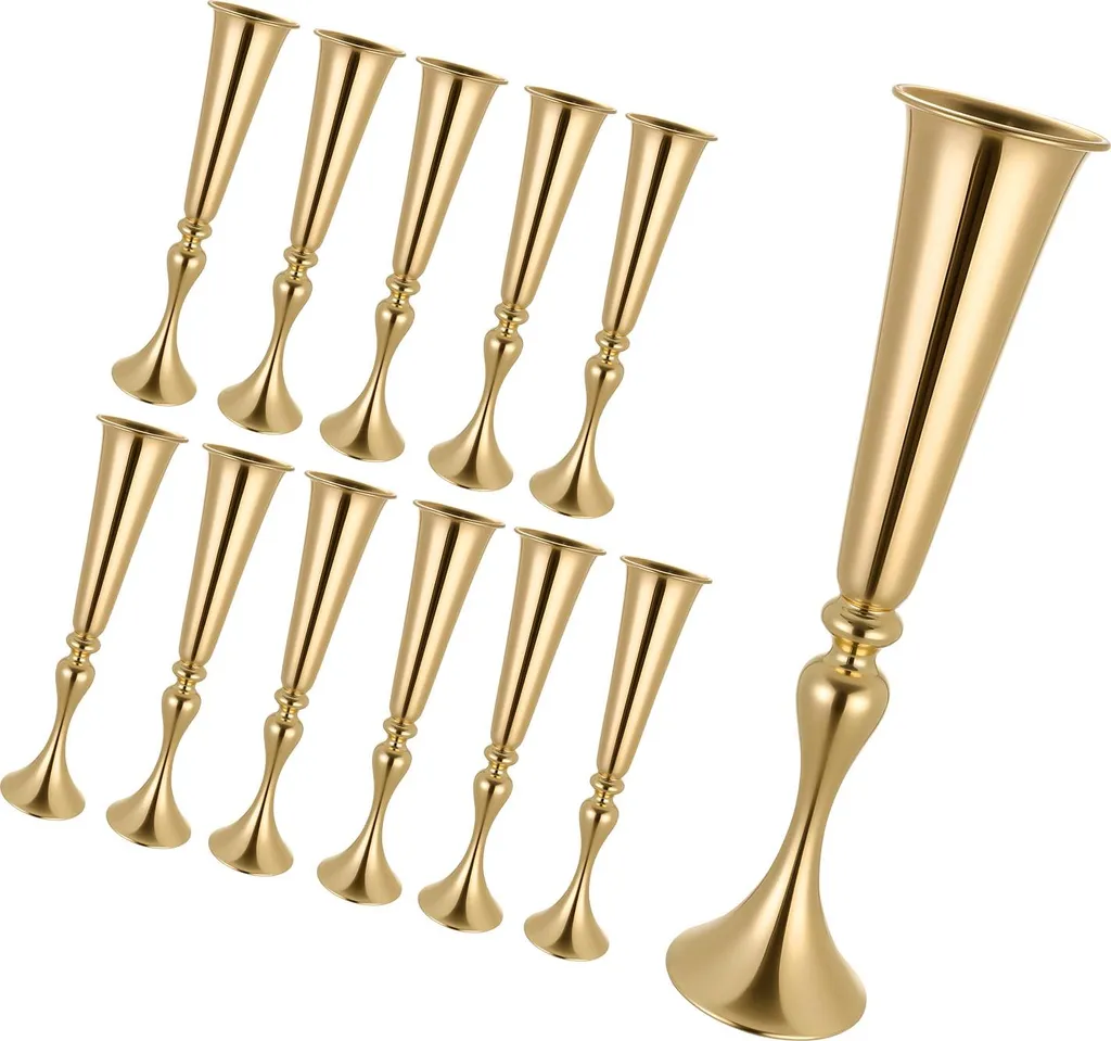Vase Médicis en Métal Doré 55 cm pour Décoration Florale de Mariage