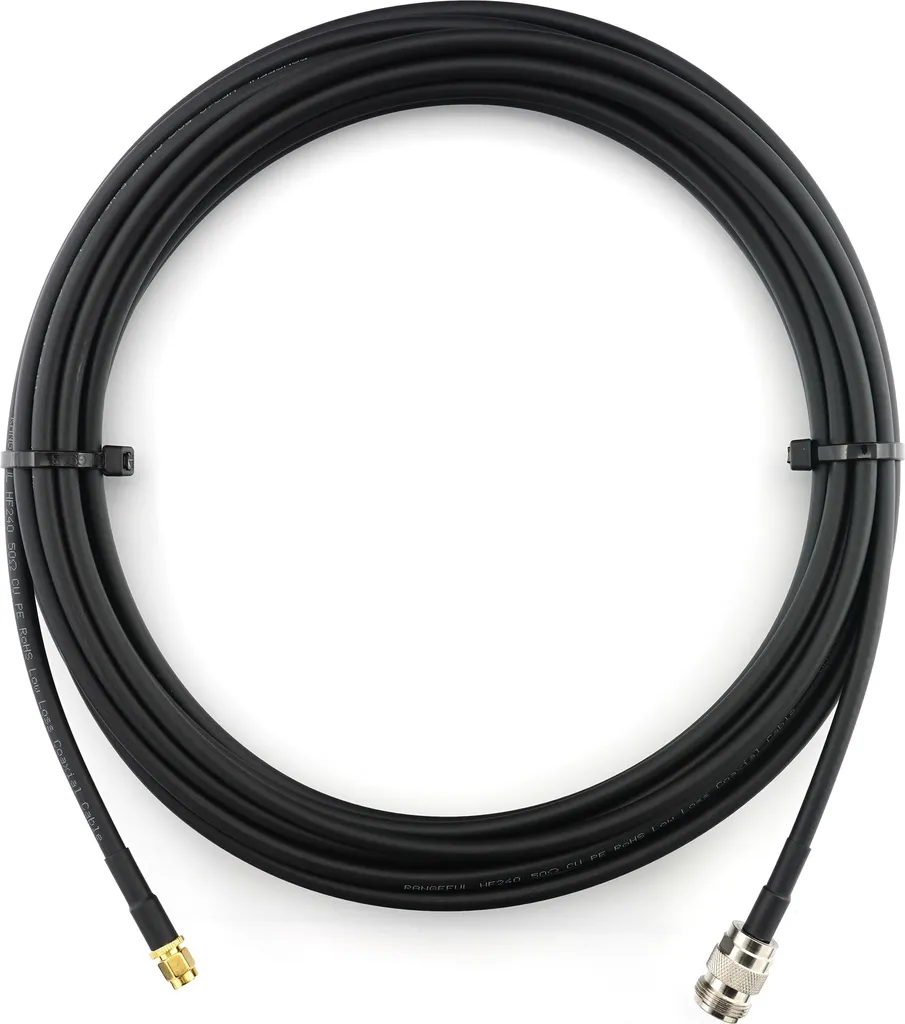 cavo coassiale da 10 m RP-SMA maschio a N femmina - 10 metri di cavo d'antenna a bassa perdita HF-240 (equivalente a LMR 240) Cavo di prolunga da 50 ohm - per antenna router WiFi Wireless RF WLAN radio modem - 4