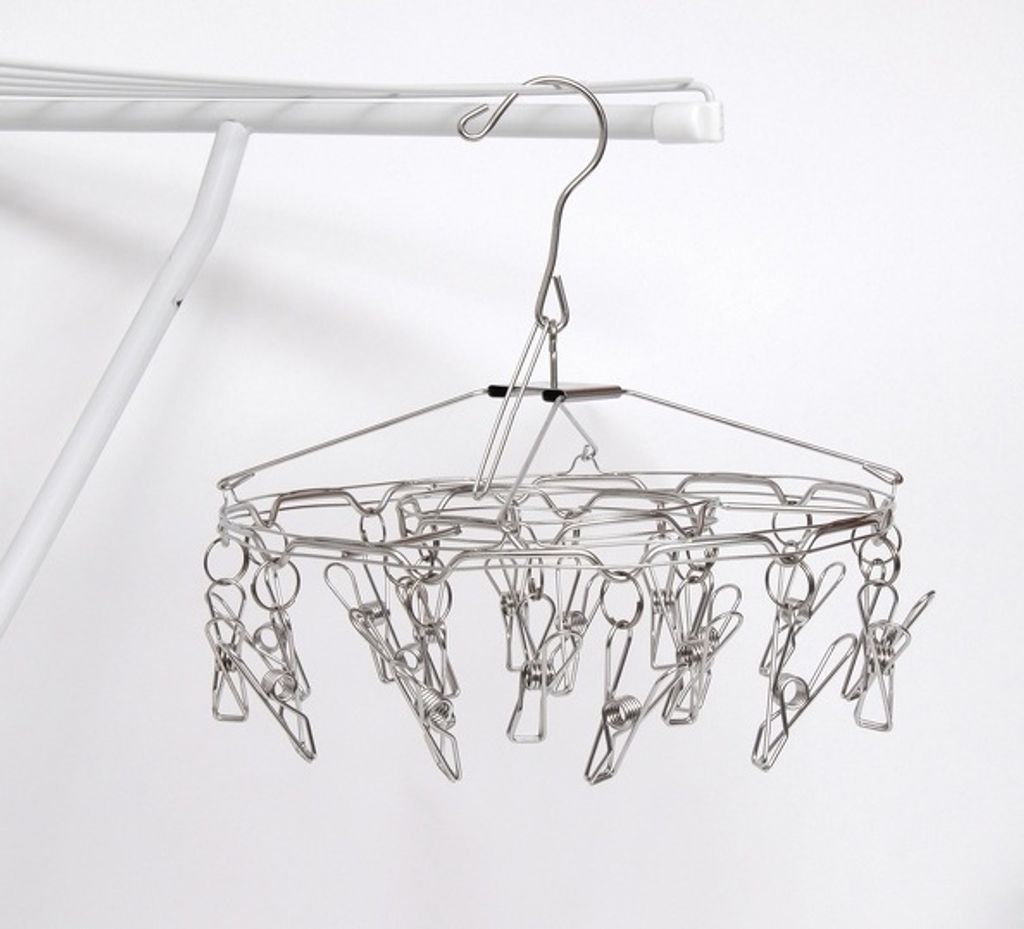 MSV Mini Wäschespinne Silber Edelstahl