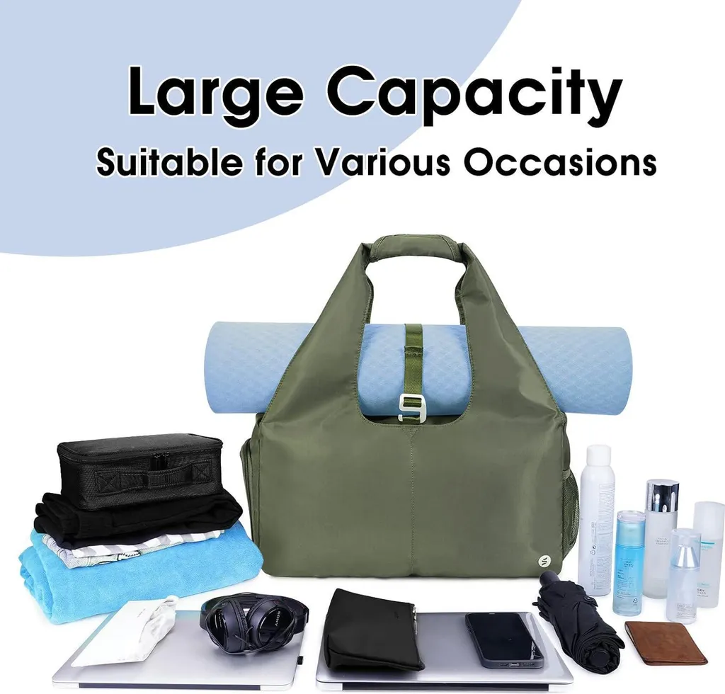 Sac de sport compartiment humide imperméable grand volume kaki