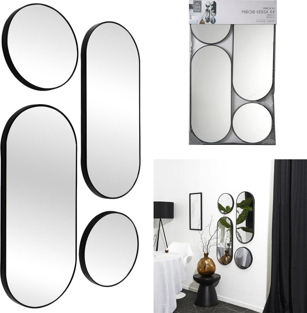 Dekospiegel, rund und oval, Versa Schwarz x4 m4 – CMP Consortium Menager Parisien LD