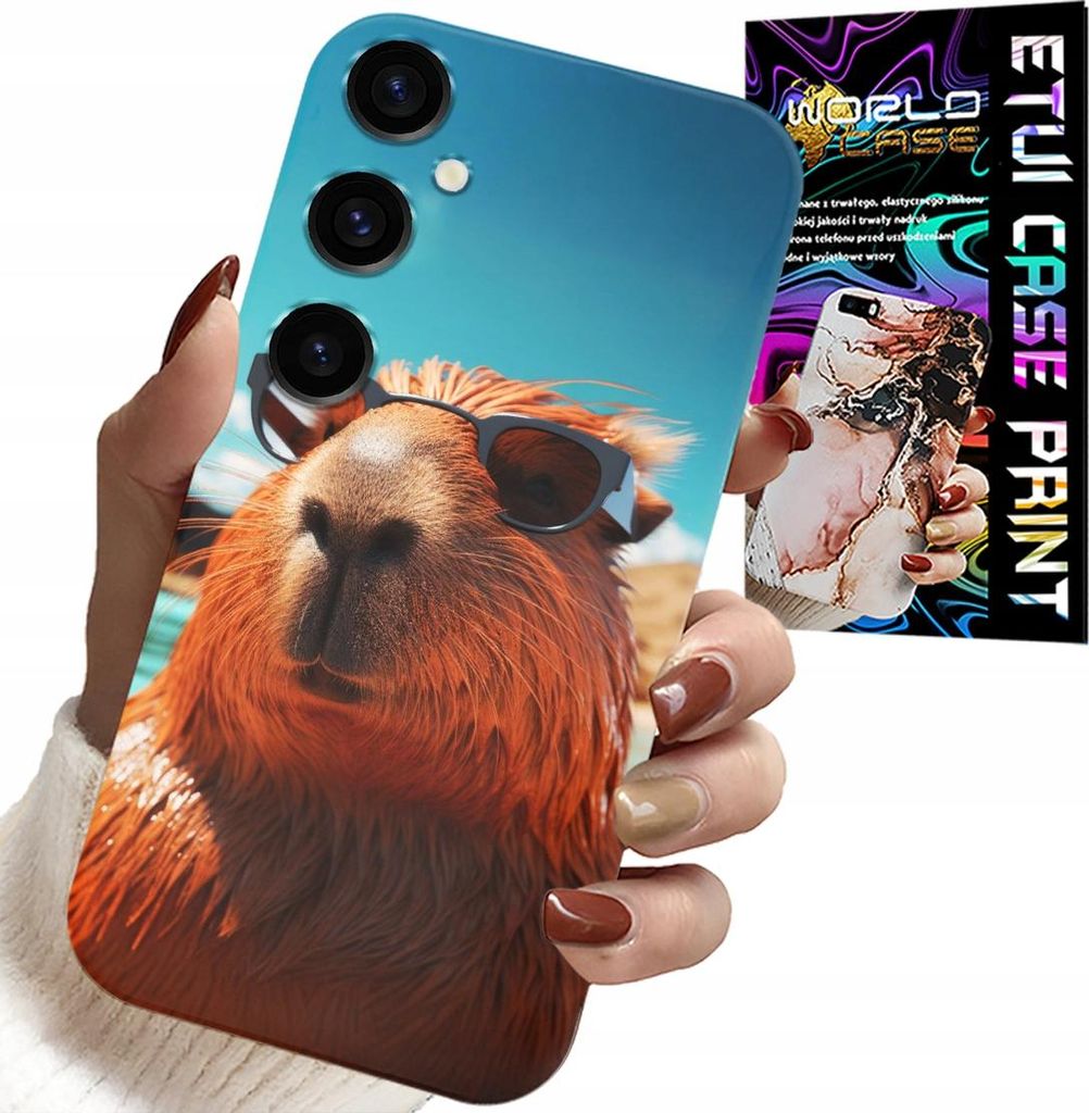 Etui Für Samsung Galaxy S24 Plus - Süsses Wasserschwein, Wasserschwein Etui + Glas