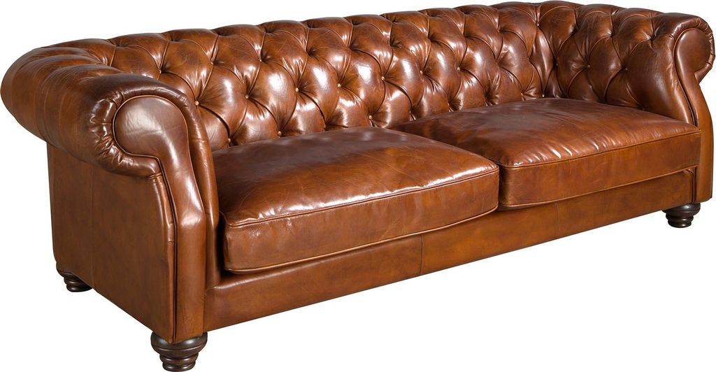 Angel Cerdá 3-Sitzer Chester-Sofa in cognacbraunem Leder Produktbild 