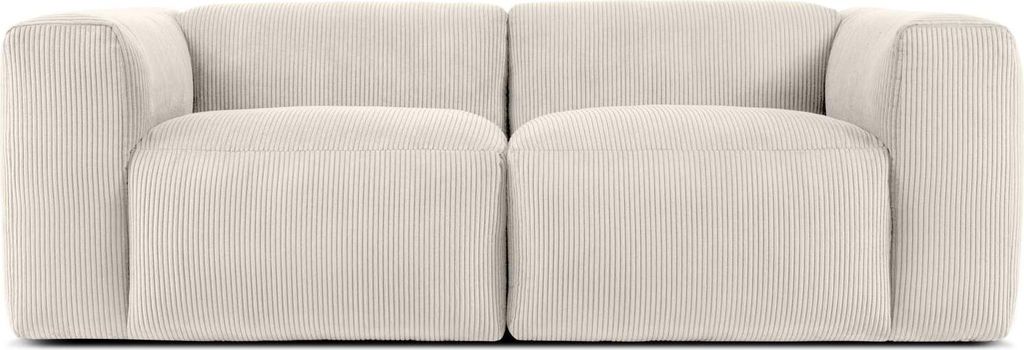 KONSIMO 2-Sitzer-Sofa mit extrem weicher und bequemer Sitzfläche "BUFFO", cremefarben, Kordstoff, Modern ,210x73x96 cm