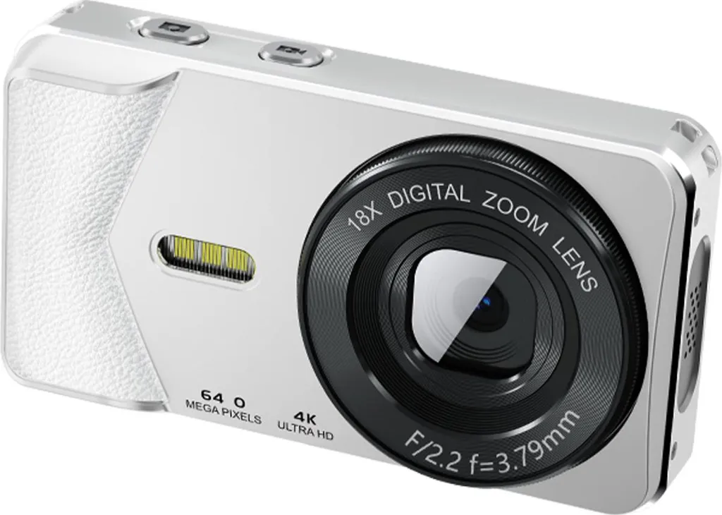 Appareil photo compact 4K pour débutant avec zoom 18x et 16 filtres