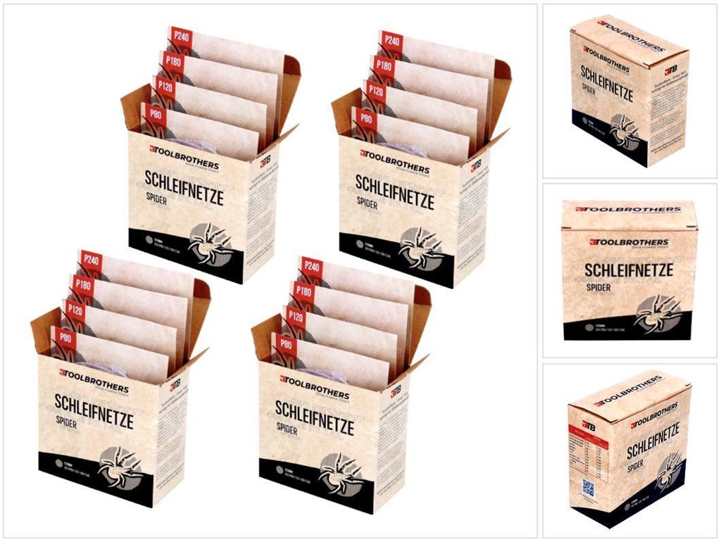 Toolbrothers SPIDER brúsna súprava brúsna sieťka 4 balenia Obrázok produktu 